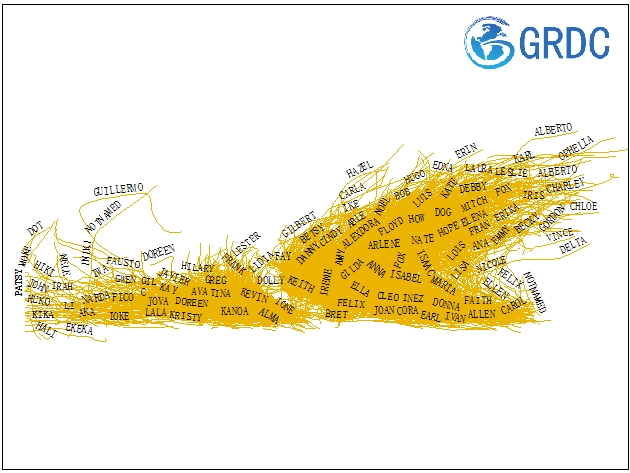历史热带风暴轨迹